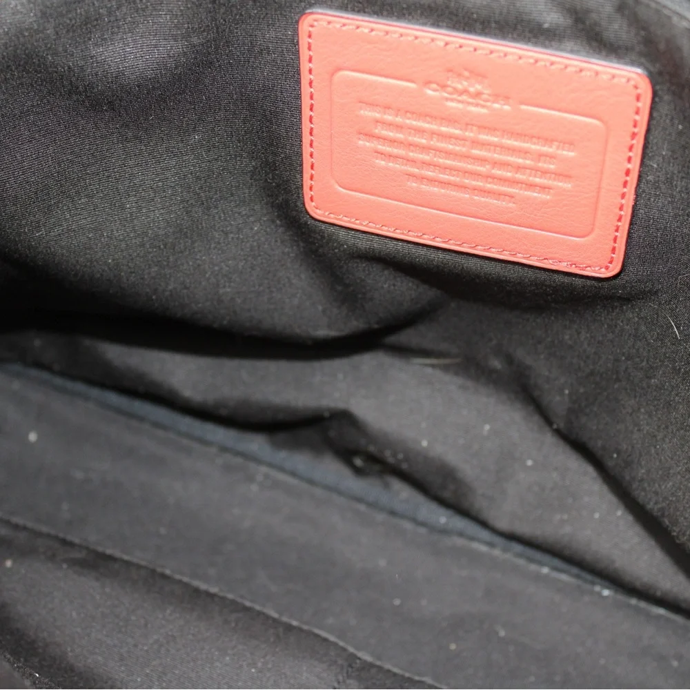 Coach Coral Leather Laptop Bag with Black Strap